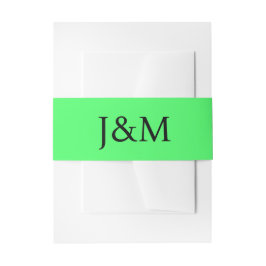 Lime Green Wedding Monogram Belly Bands 招待状ベリーバンド