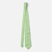 Lime Green, White and Pastel Blue Stripes ネクタイ (裏面)