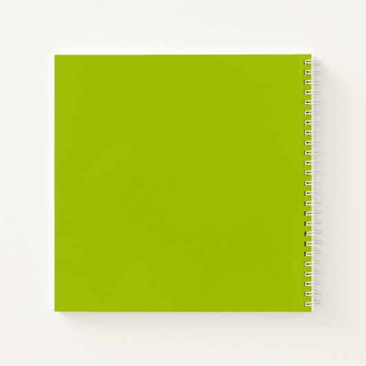 Lime Green White Floral Spiral Notebook ノートブック (裏面)