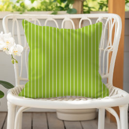 Lime Green White Summer Stripes アウトドアクッション
