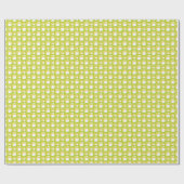  Lime Green Yellow Woven Squares  ラッピングペーパー (フラット)