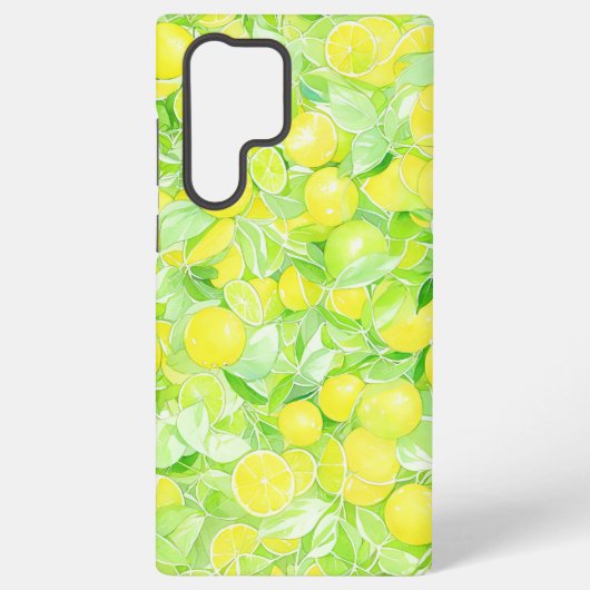 Lime & Lemon Botanical Phone Case Samsung Galaxyケース (裏面)