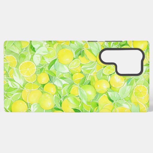 Lime & Lemon Botanical Phone Case Samsung Galaxyケース (裏面横)