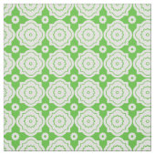 Lime Moroccan Lattice - Quatrefoil Gears Pattern ファブリック (見本)