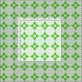 Lime Moroccan Lattice - Quatrefoil Gears Pattern ファブリック (タイル)