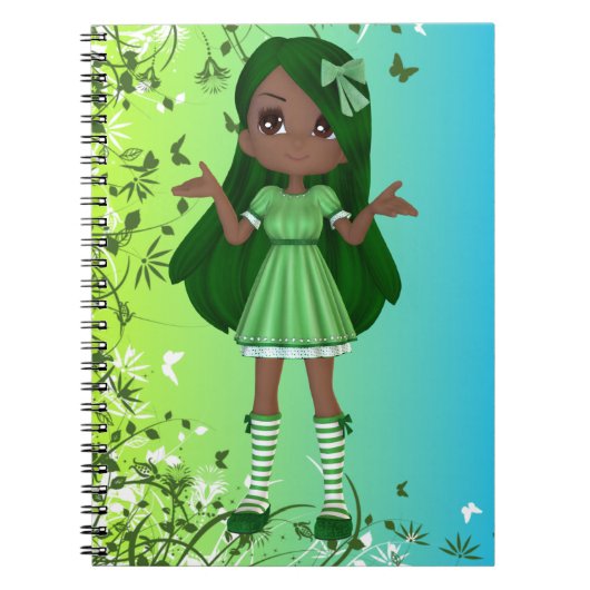 Lime Notebookアフリカ系アメリカ人の女性 ノートブック (正面)