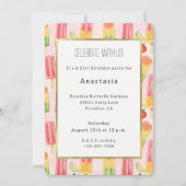 Lime Pineapple Yellow Watermelon Fruity Birthday 招待状 (正面)