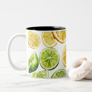 Lime Slices Mug: Zesty Citrus Kitchen Decor ツートーンマグカップ