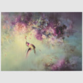 Lime Whispers Hummingbird Ethereal Floral 薄葉紙 (正面)