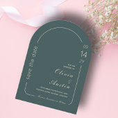 Limed Spruce モダン Arch Photo Save the Date 招待状