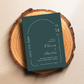 Limed Spruce モダン Arch Photo Save the Date 招待状
