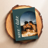 Limed Spruce モダン Arch Photo Save the Date 招待状