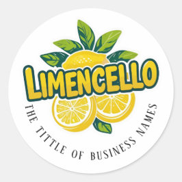 Limencello | モダンな黒と白のテキスト ラウンドシール