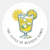 Limencello | Black & White Modern Text  ラウンドシール (正面)