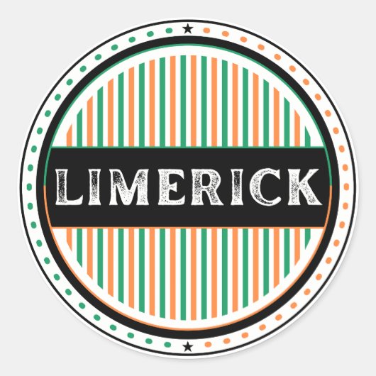 Limerick City Pride Emblem – Irish Identity ラウンドシール (正面)