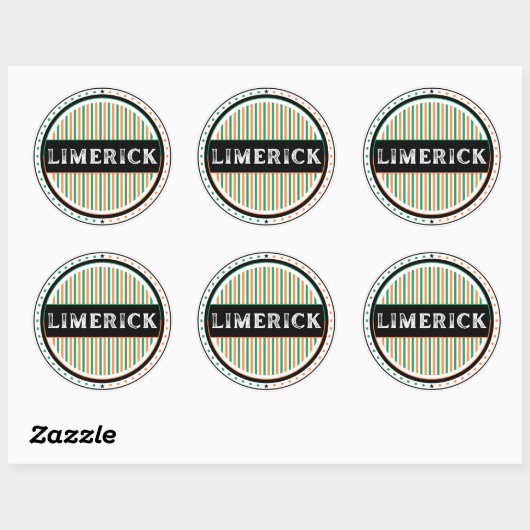 Limerick City Pride Emblem – Irish Identity ラウンドシール (シート)