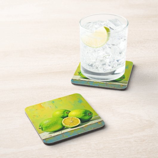 Limes' Bright Summer Pop Design コースター (右側)