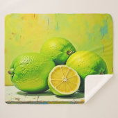 Limes' Bright Summer Pop Design シェルパブランケット (正面(横))