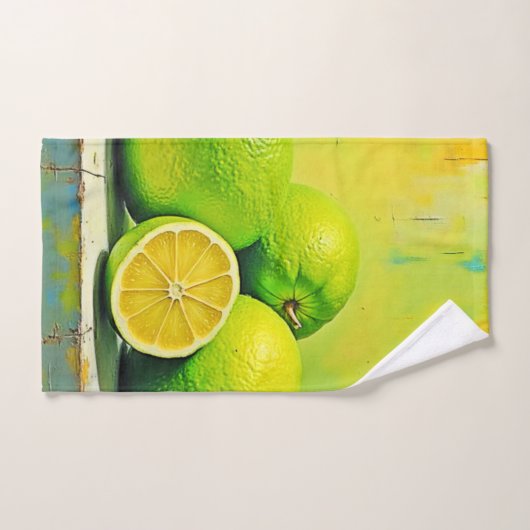 Limes' Bright Summer Pop Design バスタオルセット (ハンドタオル)