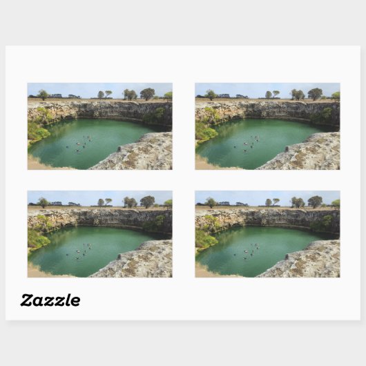 Limestone Cliffs and Emerald Waters  長方形シール (シート)