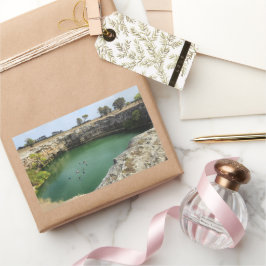 Limestone Cliffs and Emerald Waters  長方形シール