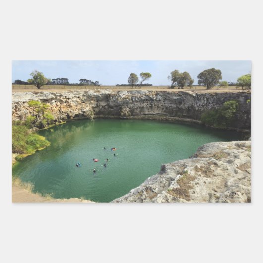 Limestone Cliffs and Emerald Waters 長方形シール (正面)
