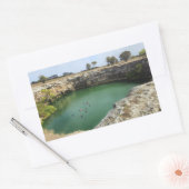 Limestone Cliffs and Emerald Waters  長方形シール (封筒)