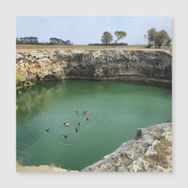 Limestone Cliffs and Emerald Waters Magnetic Card