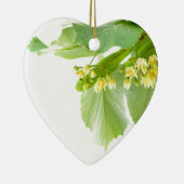 limetreeまたはシナノキの活気付く小枝 セラミックオーナメント (右)