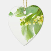 limetreeまたはシナノキの活気付く小枝 セラミックオーナメント (左)