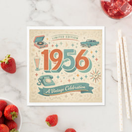 Limited Edition 1956 Birthday | 50s Retro Style スタンダードランチョンナプキン