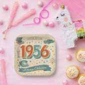 Limited Edition 1956 Birthday | 50s Retro Style ペーパープレート (パーティー)
