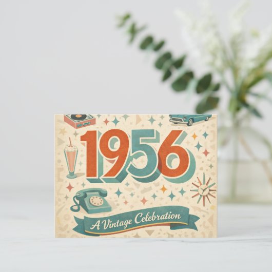 Limited Edition 1956 Birthday Card | 50s Retro ポストカード (スタンド正面)