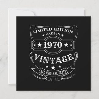Limited Edition Made In 1970 Vintage Birthday Gift 招待状