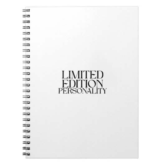 Limited Edition Personality Sarcastic Typography ノートブック (正面)