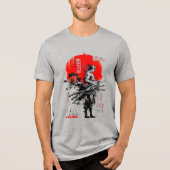 Limited Samurai Manga Legend Retro Unisex トライブレンドＴシャツ (正面)