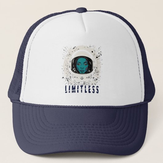 Limitless Astronaut Girl Trucker Hat キャップ (正面)