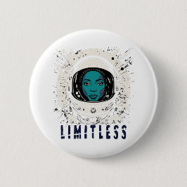 Limitless Space Girl – Futuristic Cosmic Button 缶バッジ
