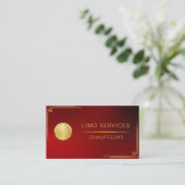 Limoドライバとショーフールサービス赤QRコード 名刺 (スタンド正面)