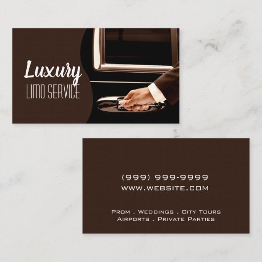 Limo Service Driver, Cab, Taxi Business Card 名刺 (正面/裏面)