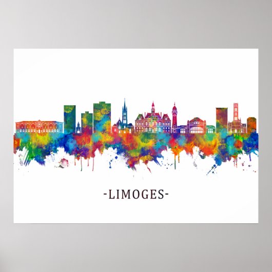 Limoges France Skyline ポスター (正面)