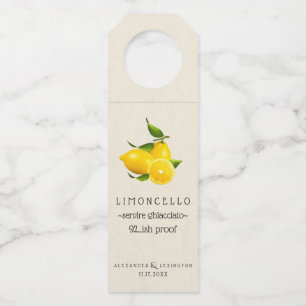 Limoncelloのボトルのこつのラベル の結婚のゲストの好意 ボトルネックタグ