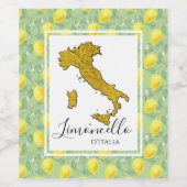 Limoncelloイタリアの地図あなたのテキスト ワインラベル (シングルラベル)