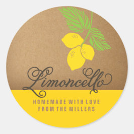 Limoncelloラベル、1.5インチラウンドレモンステッカー ラウンドシール