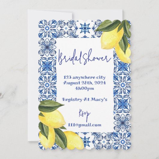 LIMONCELLO BRIDAL SHOWER INVITATION 招待状 (正面)