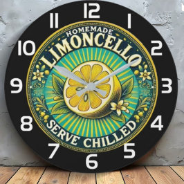  Limoncello Homemade Chilled  rustic bar  ラージ壁時計