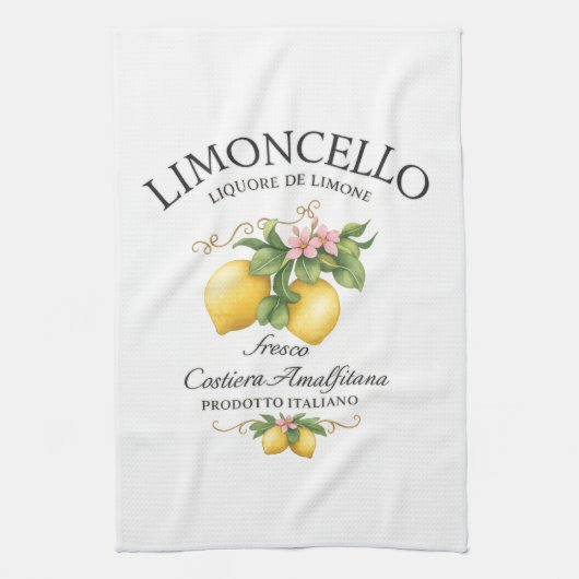 Limoncello Italy Amalfi Coast キッチンタオル (縦)