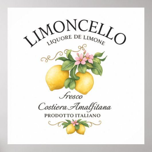 Limoncello Italy Amalfi Coast ポスター (正面)