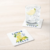 Limoncello Italy –La Dolce Vita Lemon Summer Party スクエアペーパーコースター (インサイチュ)