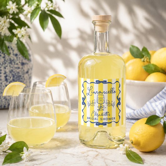 Limoncello La Dolce Vita Bridal Shower リキュールボトルラベル